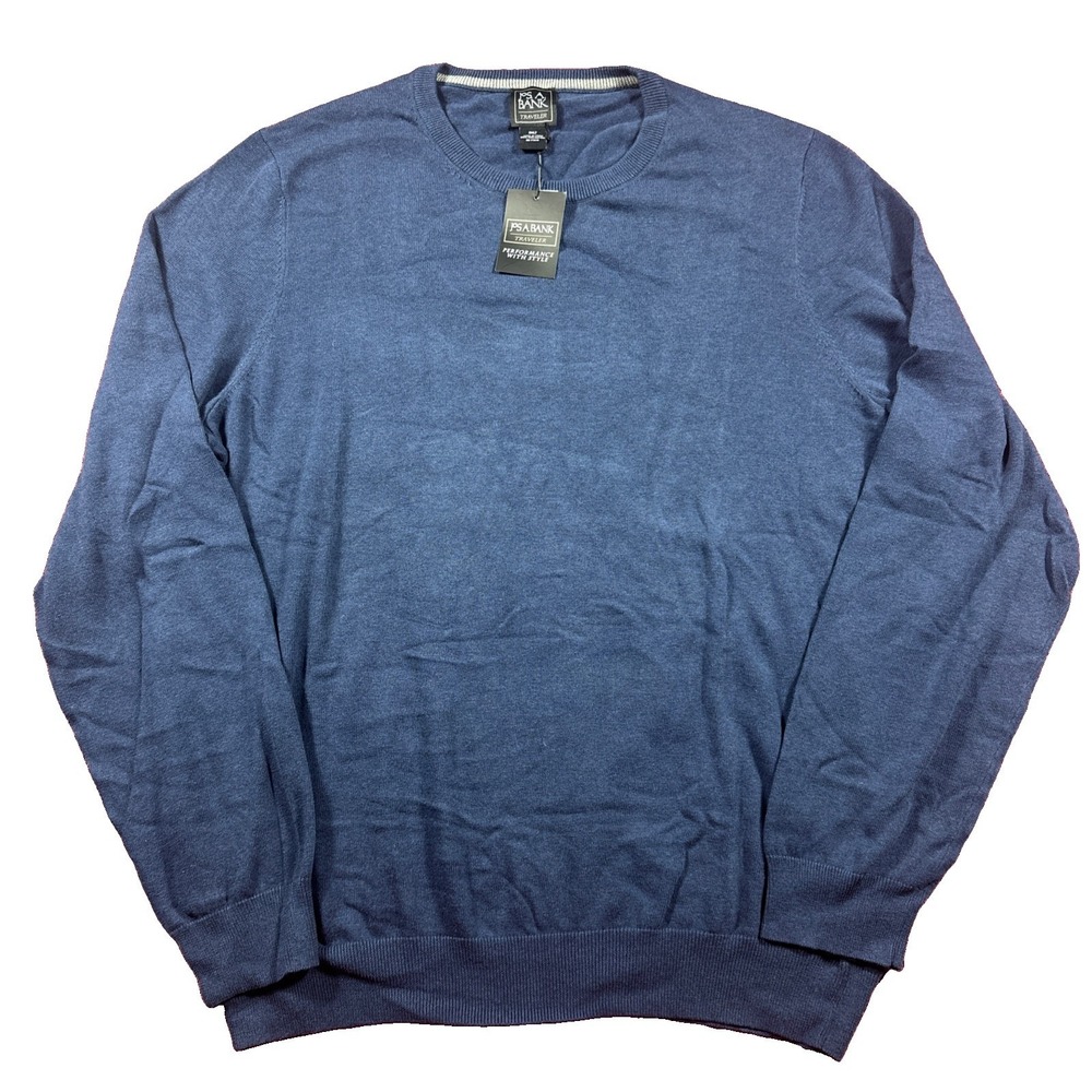 NWT Jos. A. Bank Traveler Sweater Mens 3XLT Navy Pima Cotton Long Sleeve